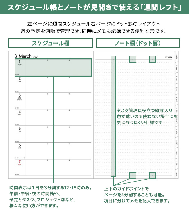 【2021年 手帳 4月始まり】マークス MARK'S エディット EDiT スープル B6変形 週間レフト