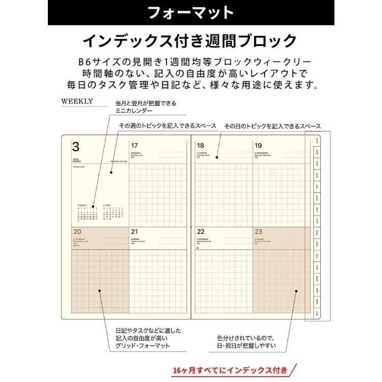 16ヶ月どこでもすぐに開けるタブがとても便利。