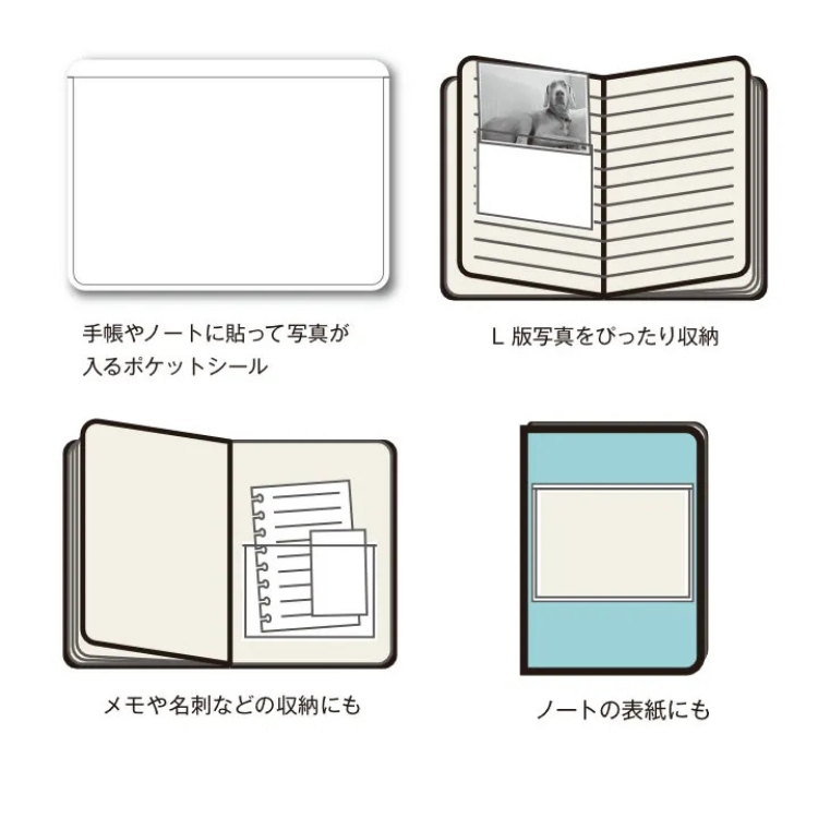 メモや名刺の整理の他、お気に入りの写真やイラストを入れて、DIYにもお使いいただけます。