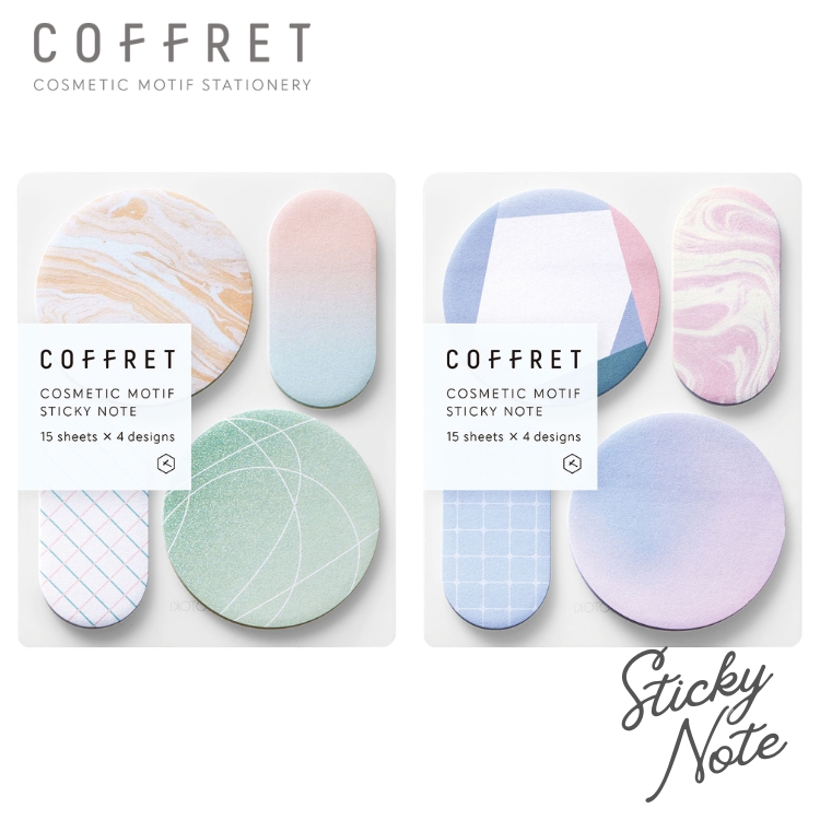 <b>コスメモチーフの付せん「コフレ」</b>コスメパレットのような見た目の付せんです。