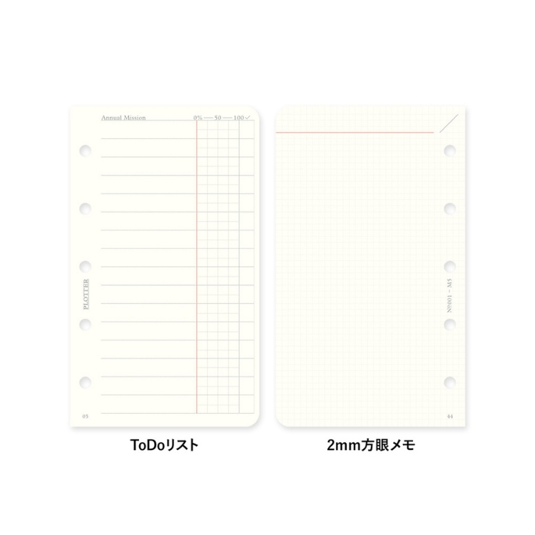 シンプルに使えるToDoリストと2mm方眼メモページ。