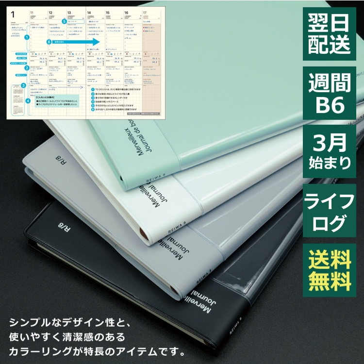 日々の変化を直感的に把握できる、見開き1週間のライフログダイアリー。