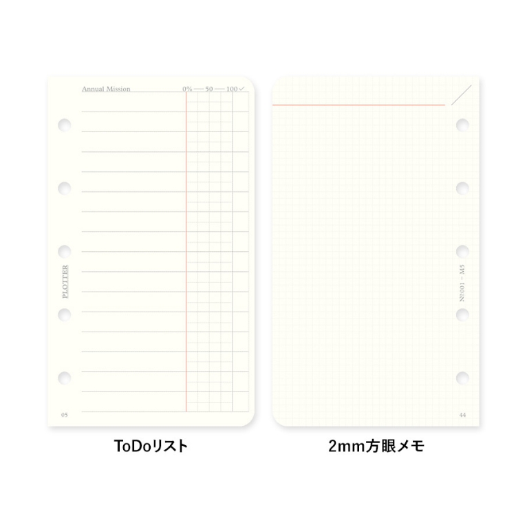 シンプルに使えるToDoリストと2mm方眼メモページ。