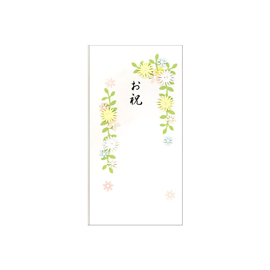 ミドリ/midori PC 金封61 お祝 花の枠 白