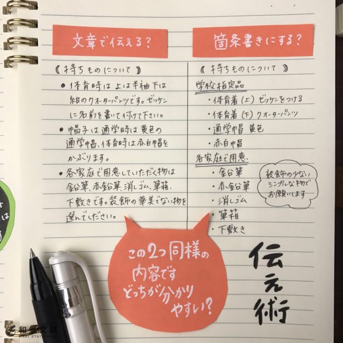 箇条書きって伝わりやすい