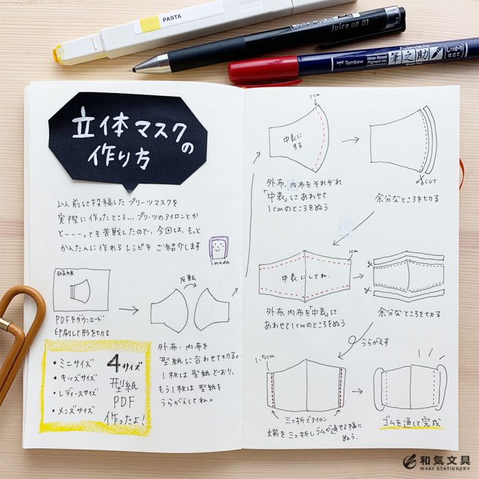 4サイズ無料型紙あり 文具屋スタッフが立体マスクの作り方を書いてみた 和気文具ウェブマガジン