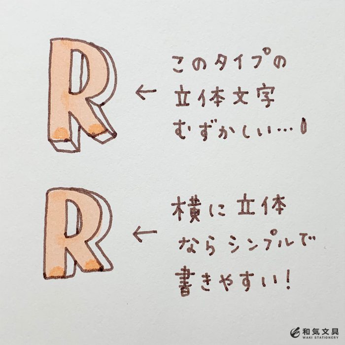 デコ文字の書き方 ヨコ立体が簡単だった 和気文具ウェブマガジン